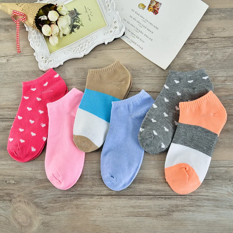 

5 Pairs/Set Women Socks Set Cotton pump socks Candy colors New Spring and summer Stealth breathable sweat absorbent Cute socks