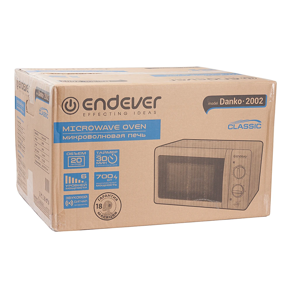 Микроволновая печь Endever Danko-2002(Мощность 700 Вт, таймер, подсветка, 6 уровней мощности