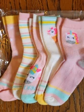 Calcetines transpirables de unicornio para bebé y niño, medias finas de malla para bebé, calcetines de algodón para niña, Miaoyoutong, 5 par/lote