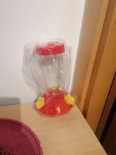 Alimentador de plástico para aves, botella colgante, alimentador de colibrí para jardín, gancho de hierro para flores de plástico, suministros para pájaros