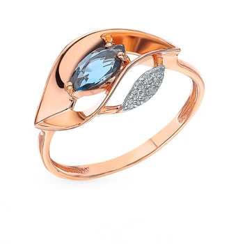 

Gold ring with Topaz and cubic zirconia sunlight sample 585