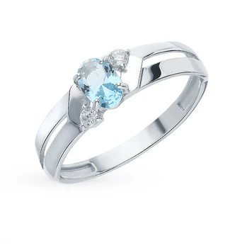 

Silver ring with crystals and cubic zirconia sunlight