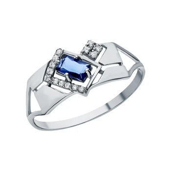 

Silver ring with cubic zirconia sunlight sample 925