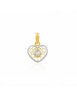 

Pendant Gold Two Color with Heart and cubic zirconia (9kts)
