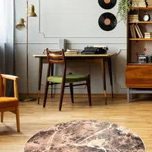 Коврики для гостиной-ковры для гостиной-Декор для комнаты-серый ковер-Декор для гостиной | мозаика Djt диаметр 100 см