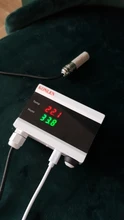 KONLEN-Detector de temperatura y humedad para el hogar, sensor con termómetro e higrómetro con pantalla digital y alarma, dispositivo wifi compatible con Tuya Smart y con aplicación para Android