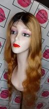 Resaltar Peluca de cabello humano cuerpo onda de encaje Frontal pelucas rubio miel de color marrón peluca 1B 27 Ombre Cierre de encaje peluca para mujeres Remy