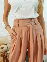 Pants Women Trousers Draped Simplee High-Waist Office Lady Street-Wear Spring Bottoms