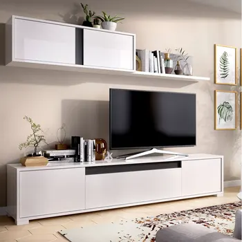 

Furniture Salon of 200 cms in WHITE color brightness and graphite LINE WHITE