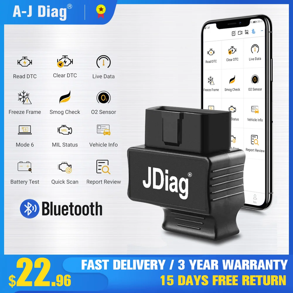 Автомобильный диагностический сканер JDiag Faslink M2 OBD2 ELM327 bluetooth4.0автомобильный