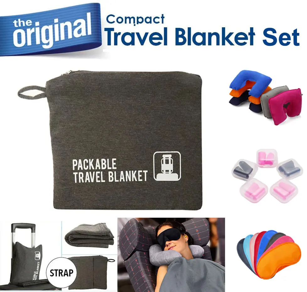 

Packable Perfect Lightweight Travel Blankets For Airplanes Gary Blue Soft Travel Blanket Compact Lightweight Portable with Bag
