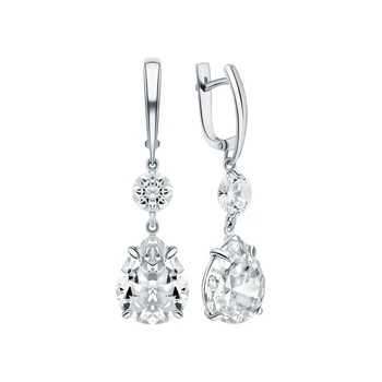 

Silver earrings with cubic zirconium sunlight sample 925