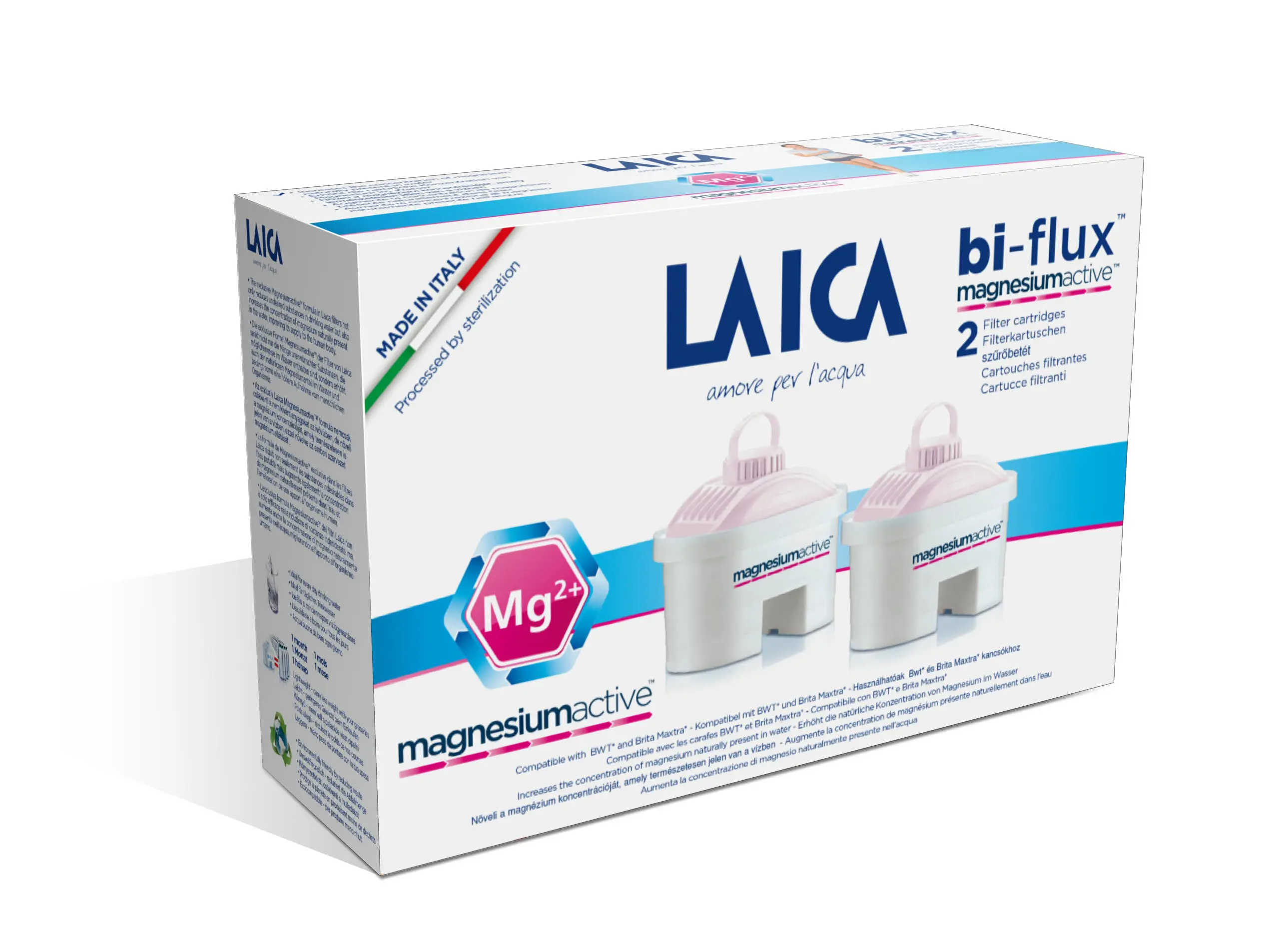 Original LAICA Bi-Flux Magnesium Active 2-Piece Replacement Filter  Cartridges