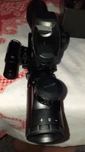 Fire Wolf-Mira iluminada telémetro para caza, rifle de retícula holográfica, visor de 4 retículas, láser rojo de 20 mm, ideal cacería, 4-12x50