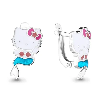 

Children earrings AQUAMARINE without inserts Silver 925