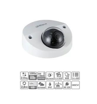 

Dome HDCVI 2M 1080P DN ICR WDR Starlight IR20m 0Lux 2.8mm IP67 IK10 HAC-HDBW2231F-0280B