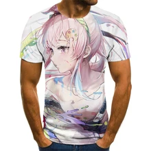 

Beautiful Girl Pattern Men's Round Neck Loose-fitting Casual T-shirt