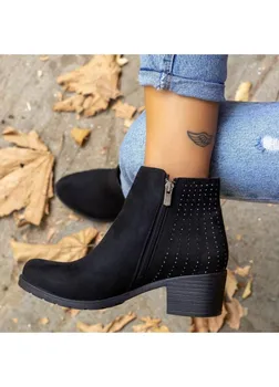 

Satisfield Fashion Siyah Süet Boncuk İşlemeli Bot