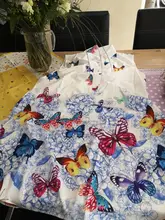 Vestidos estampados de mariposa para mujer, vestido de talla grande sin mangas con botones, cuello vuelto, Jurken Zomer 2021, n. ° 4