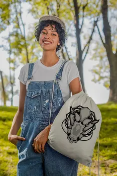 

Angemiel Bag Motif Sinirli Pig Cloth Backpack
