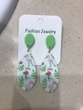 Geometric Earrings Polymer-Clay Irregular Graffiti Acrylic AENSOA Colorful Fashion Simulated