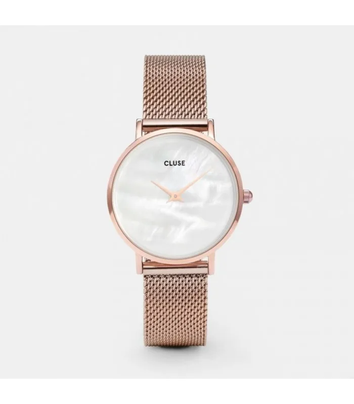 Часы CLUSE MINUIT THE PEARL розовое золото Белый/жемчуг CL30047