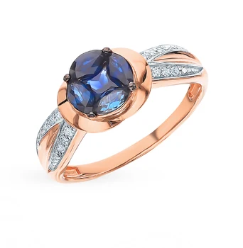 

Gold ring with sapphires and diamonds sunlight sample 585
