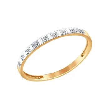 

Sokolov gold ring with diamonds, fashion jewelry, 585, women's male