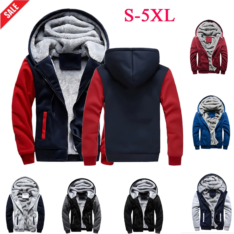 Men Hoodie Thicken Coat Jacket Clothes Autumn Winter Casual Sweatshirts
