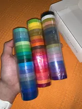 Conjunto de cintas Washi básicas, listones de colores sólidos arcoiris, autoadhesivos, para decoración y recortes, articulo de papelería para diario, 60 unidades por paquete