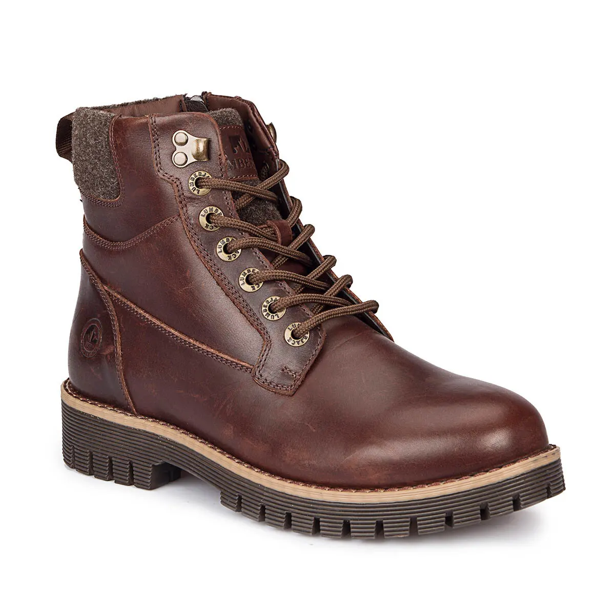 

FLO Flo Brown Men 'S Leather Boots Autumn Winter Shoes MERO LUMBERJACK