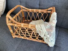 Accesorios de fotografía para bebé, cesta de ratán tejida Vintage, accesorios de fotografía recién nacido, cesta de bebé posando, sofá, cama, foto para bebé