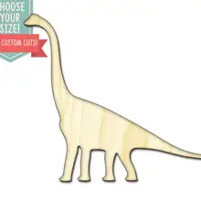 Динозавр вырезанный по дереву-на заказ Выберите свой размер-лазерная резка Деревянные Художественные товары для рукоделия Настенный декор свадебный детский DCS0077