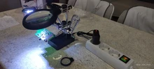 Lupa de soldadura con luz LED, lente auxiliar de 3.5X-12X, lupa de escritorio con Clip auxiliar, reparación de soldadura a tres manos