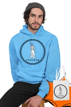 

Angemiel Wear Greek God Poseidon Blue Men 'S Hooded Sweatshirt Bags Kombin