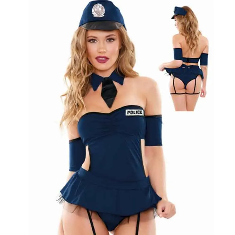 Новые женские полицейские ролевые секс костюмы костюм женщины-полицейского сексуальное, Эротическое белье Боди полицейские униформы Хэллоуин сексуальное нижнее белье