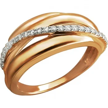 

Esthete ring with 25 cubic zirconia Red Gold