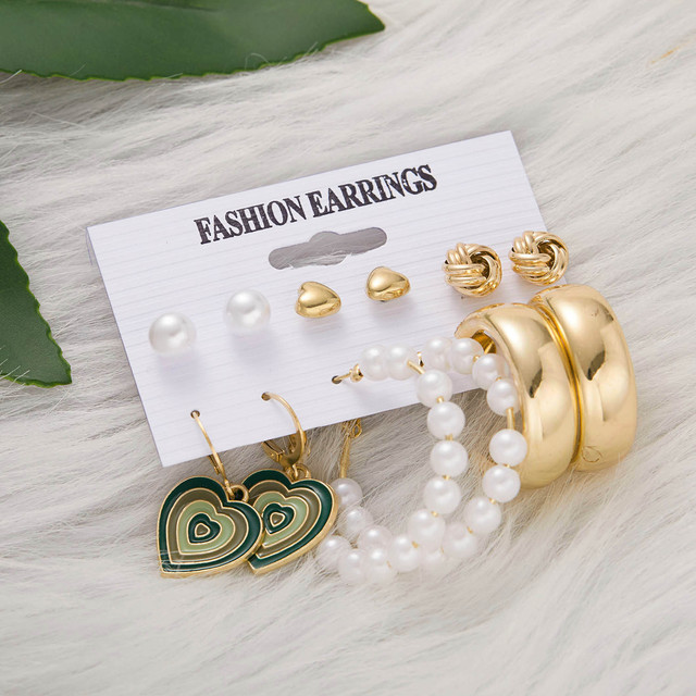 Simple Crystal Stud Earring Set For Women Butterfly Flowers Pearl Zircon Earrings Girl Party Wedding Engagement Jewelry