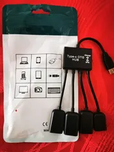 Kebidu OTG 4 puerto de tipo-C Cable USB Hub de carga de Cable de adaptador de conector USB 3,1 tipo C a Micro cargador de alimentación USB Cable