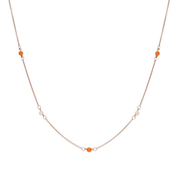 

Silver necklace with carnelian and cubic zirconia sunlight sample 925