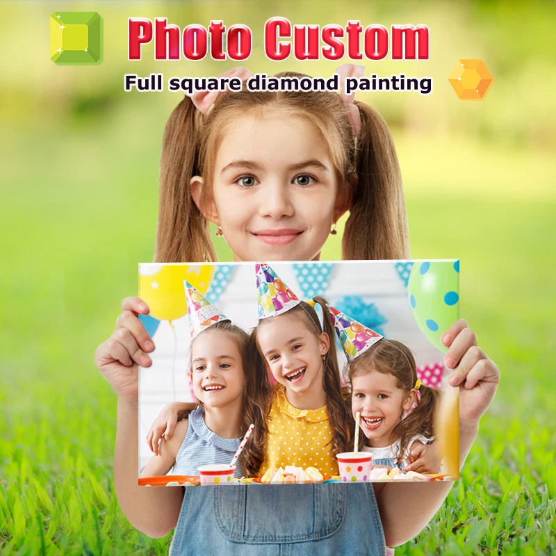Mosaico bordado de diamantes de imitación, personalización de foto artesanal, cuadro cuadrado completo, decoración del hogar, imagen de punto de cruz, Kits