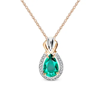 

Gold pendant with diamonds and Emerald sunlight
