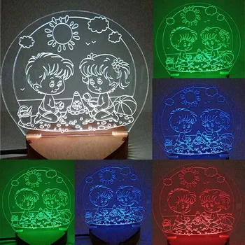 

N-014 Kids Beach-3D USB led Eco-friendly lamp night light, hand, table night light, home decor,