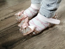 Zapatos de cuero con lazo de diamantes de imitación para niñas, zapatillas de baile de fiesta, zapatos planos de rendimiento para bebés y estudiantes, D785