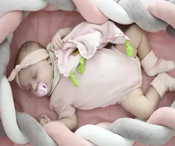 

PLASTIMYR, cradle PROTECTOR TWIST 120cm pink, room decoration, baby stuff, Braid, baby crib, safety