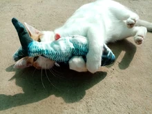 Muñeco eléctrico de peluche con forma de pez en movimiento para niños, juguete interactivo con carga USB para mascotas