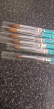 6 unids/set uñas cabello nailon cepillo azul de diamantes de imitación con Kolinsky acrílico cepillo pluma pincel de uñas de Gel, constructor de puntillo herramientas de dibujo