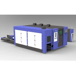 Machine de découpe Laser industrielle pour Fiber fermée, 4kw, avec Table d'échange automatique et couvercle fermé 