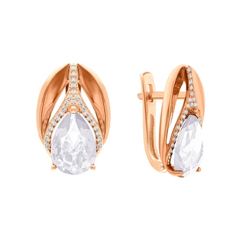 

Silver earrings with cubic zirconia sunlight sample 925