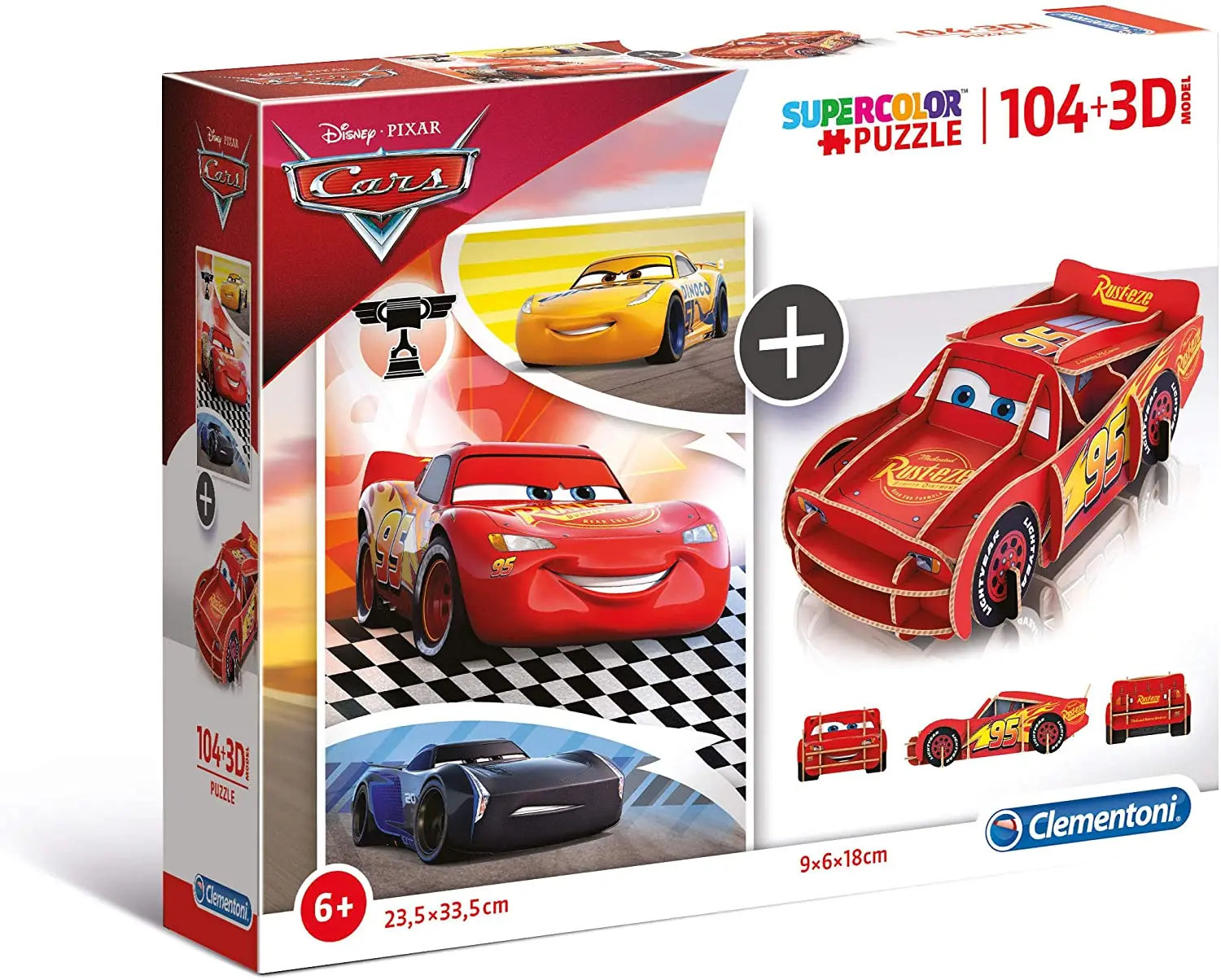 

Cars Clementoni Supercolor Puzzle + 3D Model 104 PCS